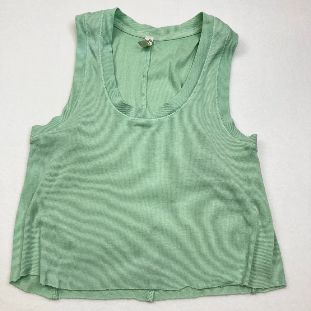 Free People Size M Light Green Tank Top - Picture 1 of 3